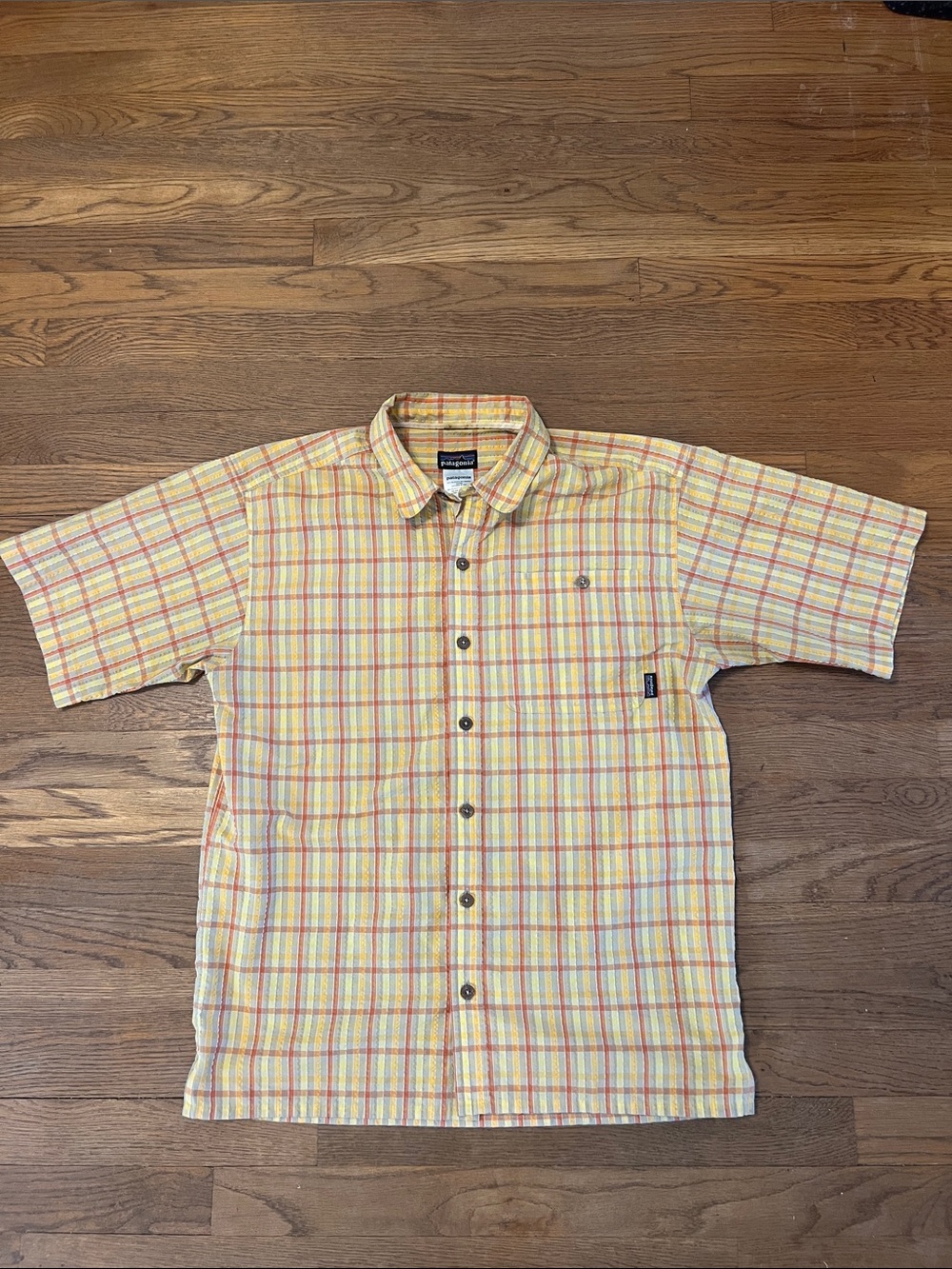 Patagonia Yellow Plaid Short-Sleeve Button-Down Shirt